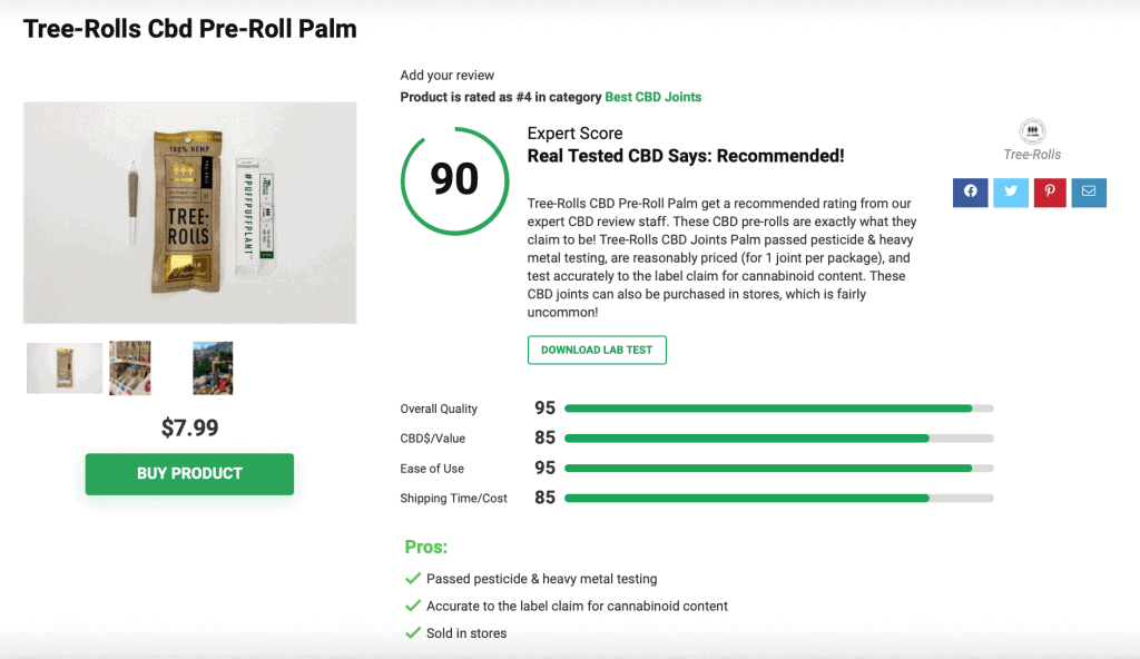 Tree-Rolls Cbd Pre-Roll Palm