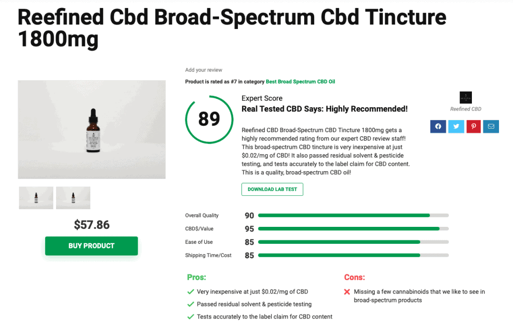 Reefined Cbd Broad-Spectrum Cbd Tincture 1800mg