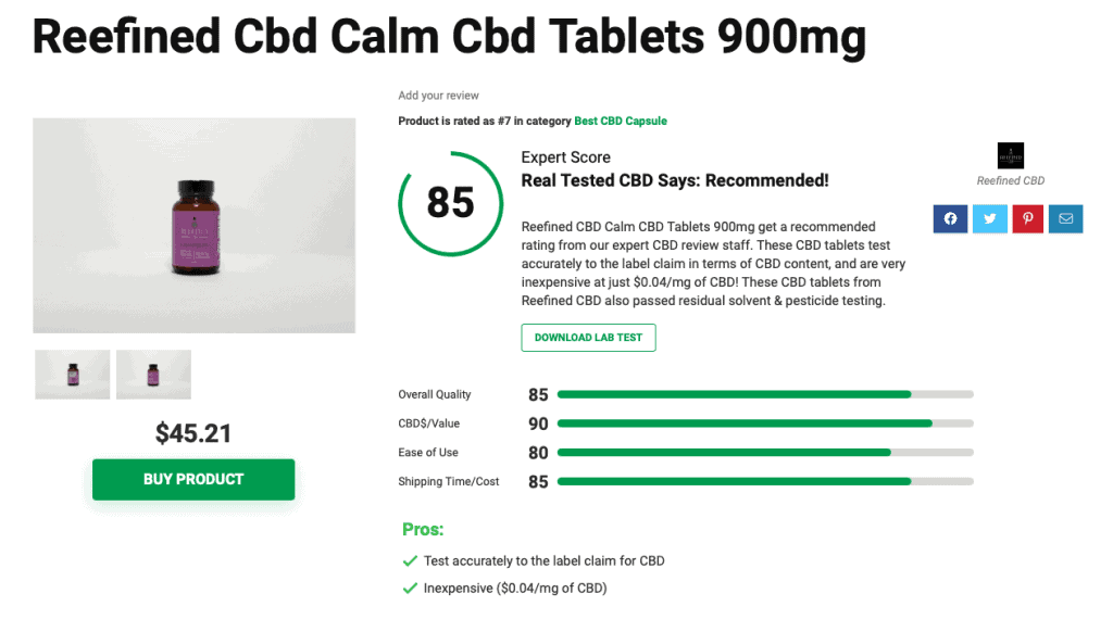 Reefined Cbd Calm Cbd Tablets 900mg
