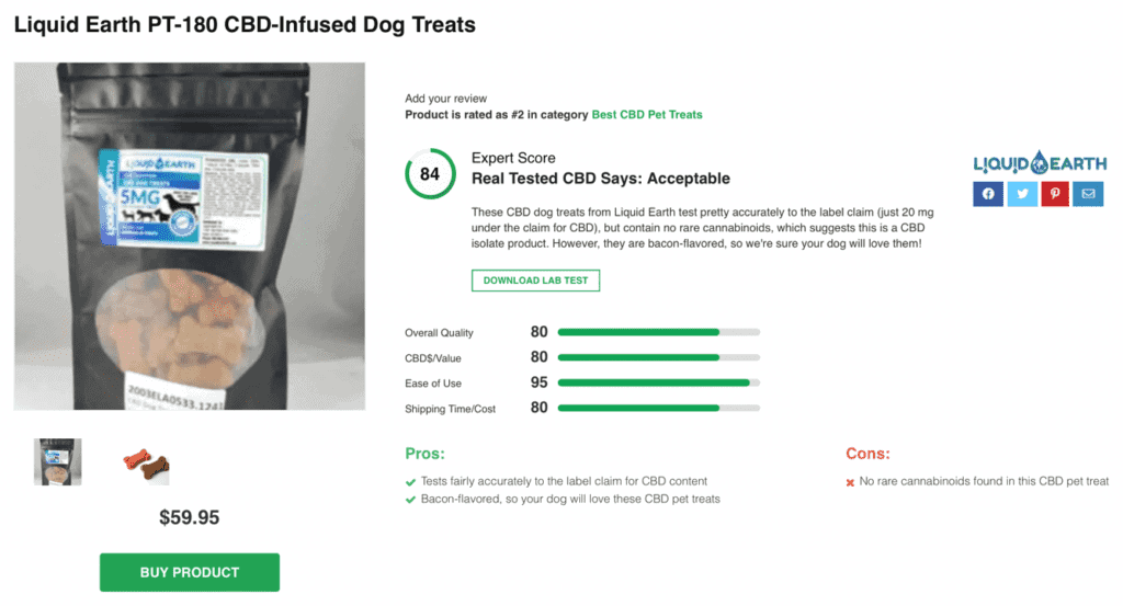 Liquid Earth PT-180 CBD-Infused Dog Treats