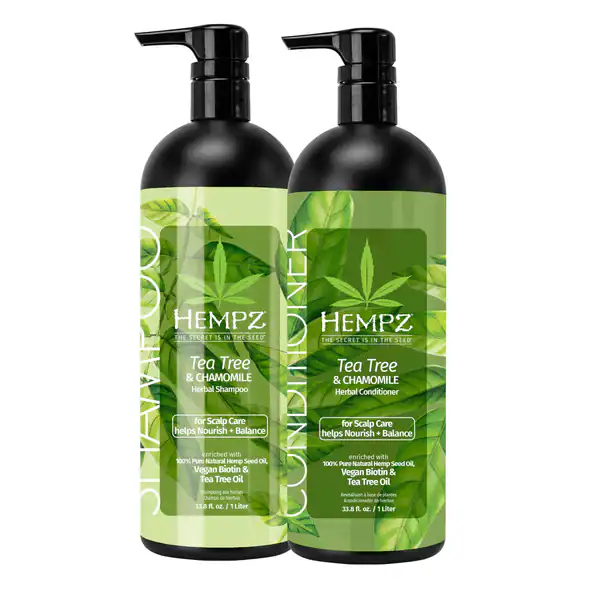 Hempz – Tea Tree & Chamomile Shampoo & Conditioner Set with Vegan Biotin for Scalp Care Featured Image