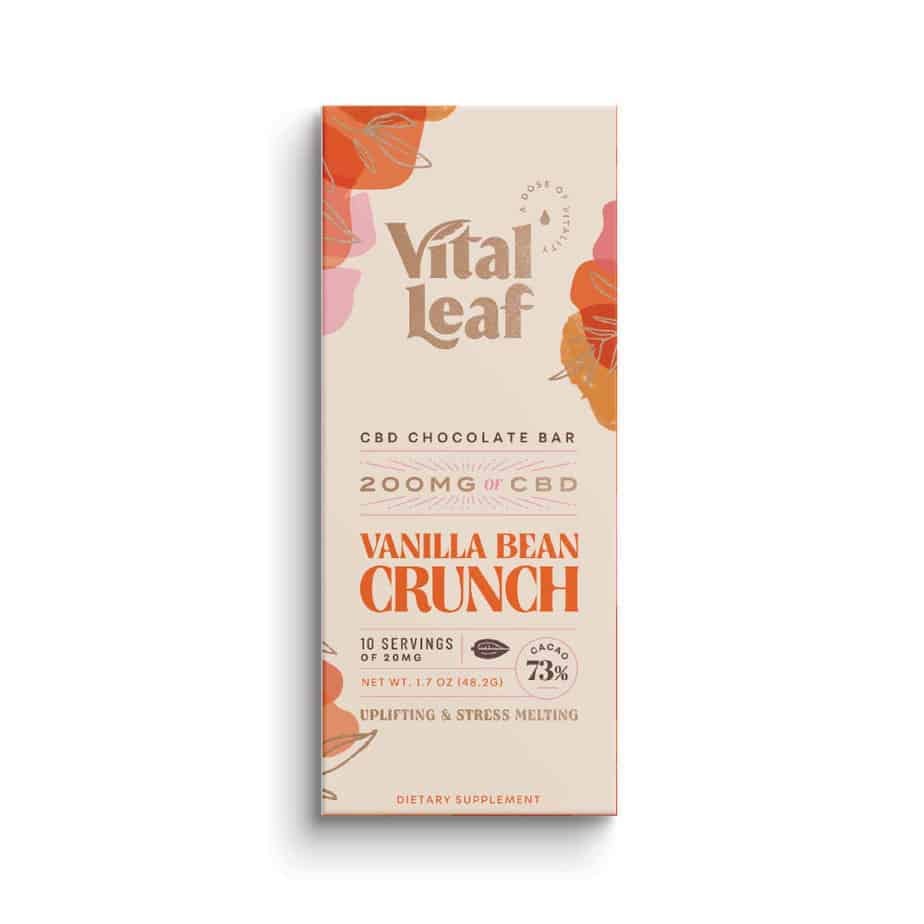 Vital Leaf Vanilla Bean Crunch CBD Chocolate Bar Featured Image