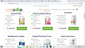 LiveGood Health store and products — Greenfield, IN